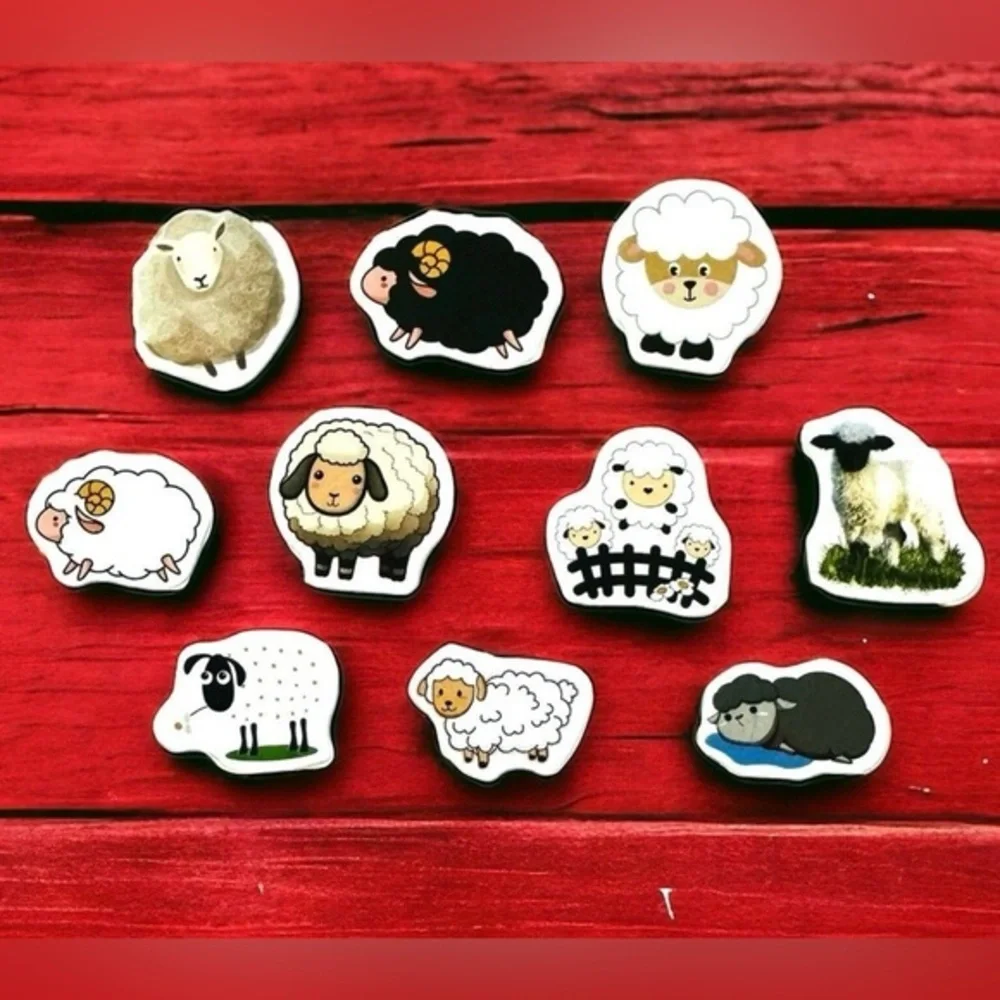 40 Small Cartoon Sheep Lamb Stickers!